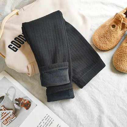 Warm Cashmere Pants for Girls Plus Velvet Trousers