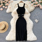 YuooMuoo Women Knitted Bodycon Dress with Cut Out Waist