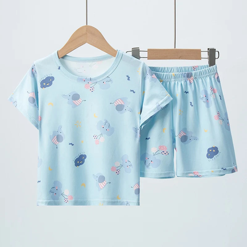 Children's Summer Short Sleeve Shorts Set
