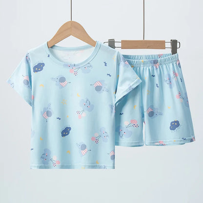 Children's Summer Short Sleeve Shorts Set