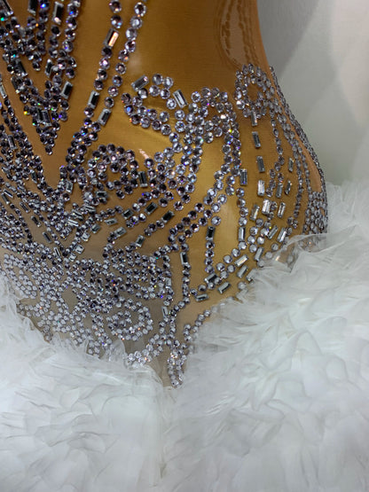 Sexy Rhinestone Mesh Bodycon Mini Dress for Women