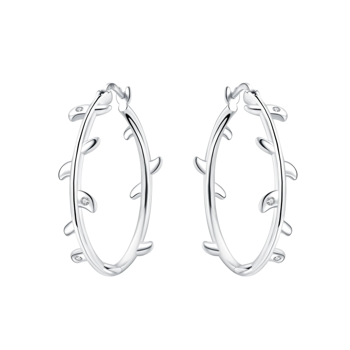 S925 Sterling Silver Iris Flower Hoop Earrings for Women