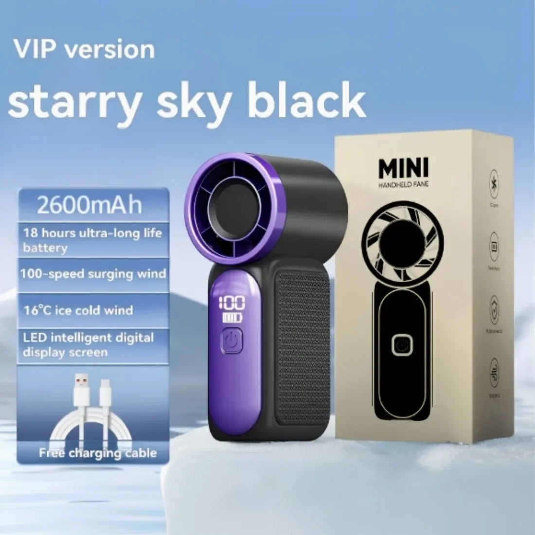 Mini Handheld Fan USB Rechargeable Plastic Outdoor Fan