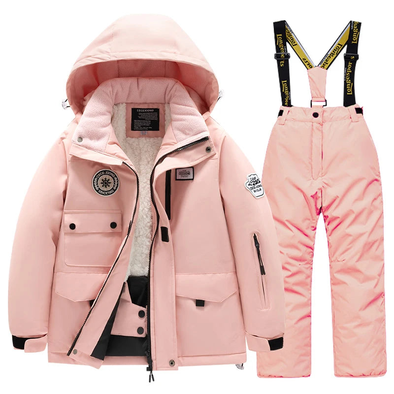 Winter Skiing Suit for Boys and Girls, Waterproof Polyester