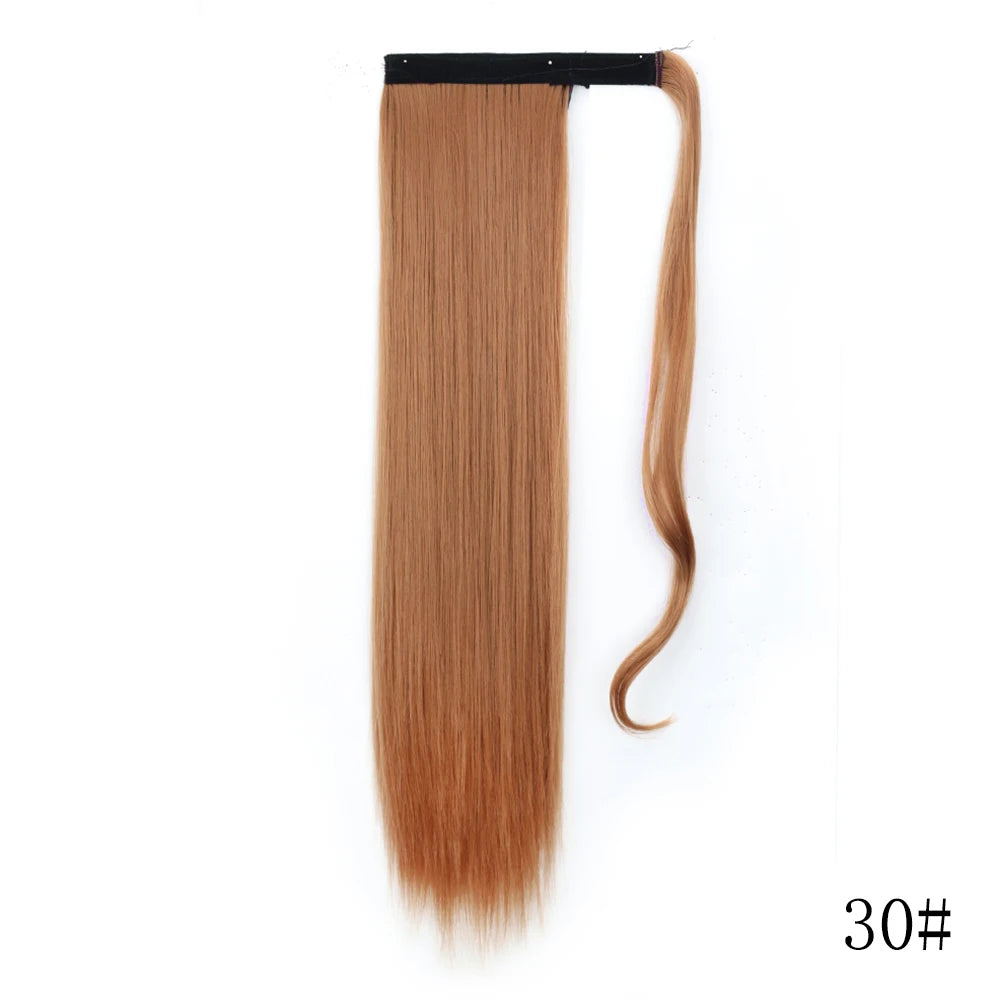 Long Straight Clip-in Ponytail Hair Extension Black