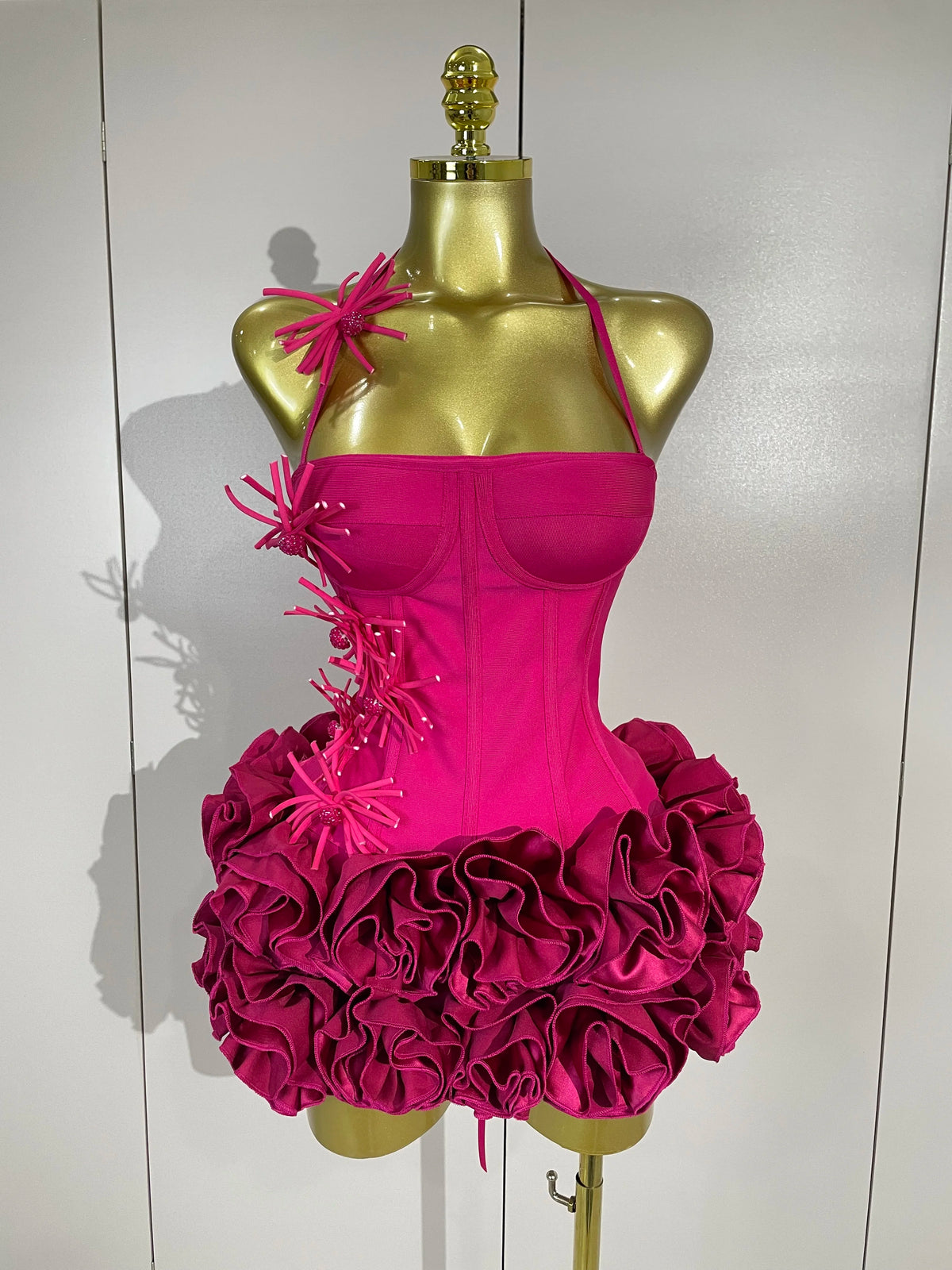 Women Red Black Bandage Two Piece Cocktail Gown