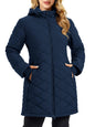 TACVASEN Womens Long Quilted Puffer Jacket Army Green