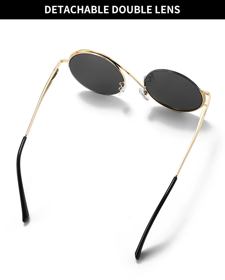 Gorgeous Round Frame Women Sunglasses in Metal