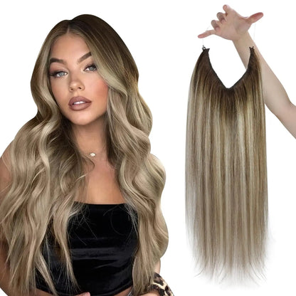 VeSunny Remy Hair One Piece Invisible Wire Extensions
