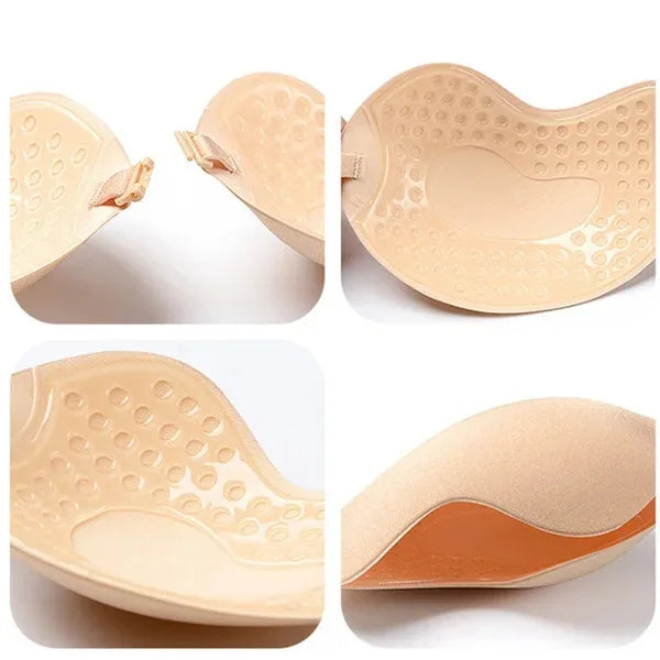 Invisible Push Up Bra Self-Adhesive Silicone Black Skin