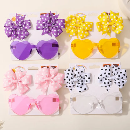 Solid Dot Hair Bows Clip for Baby Girls