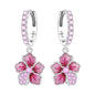 S925 Sterling Silver Iris Flower Hoop Earrings for Women