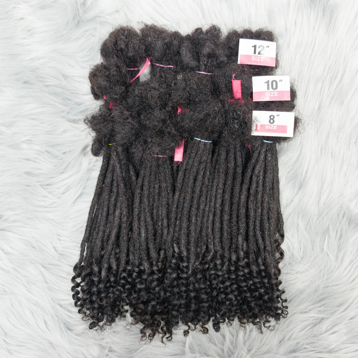 Natural Human Hair Dreadlock Extensions 8-12 Inch Curly Ends