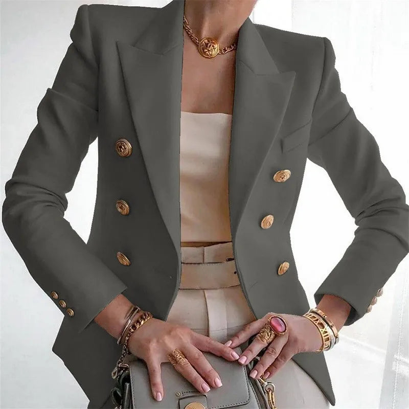Casual Long Sleeve Women Blazer Office Jacket