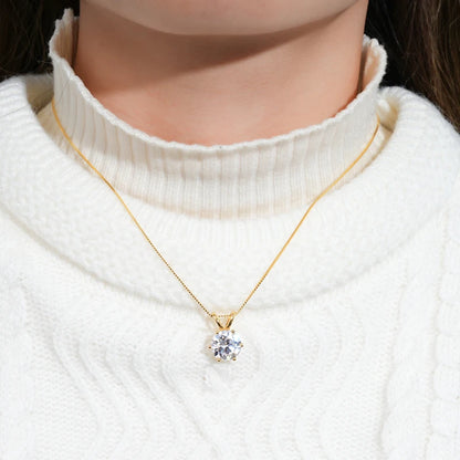 Moissanite Pendant Necklace 925 Sterling Silver Women