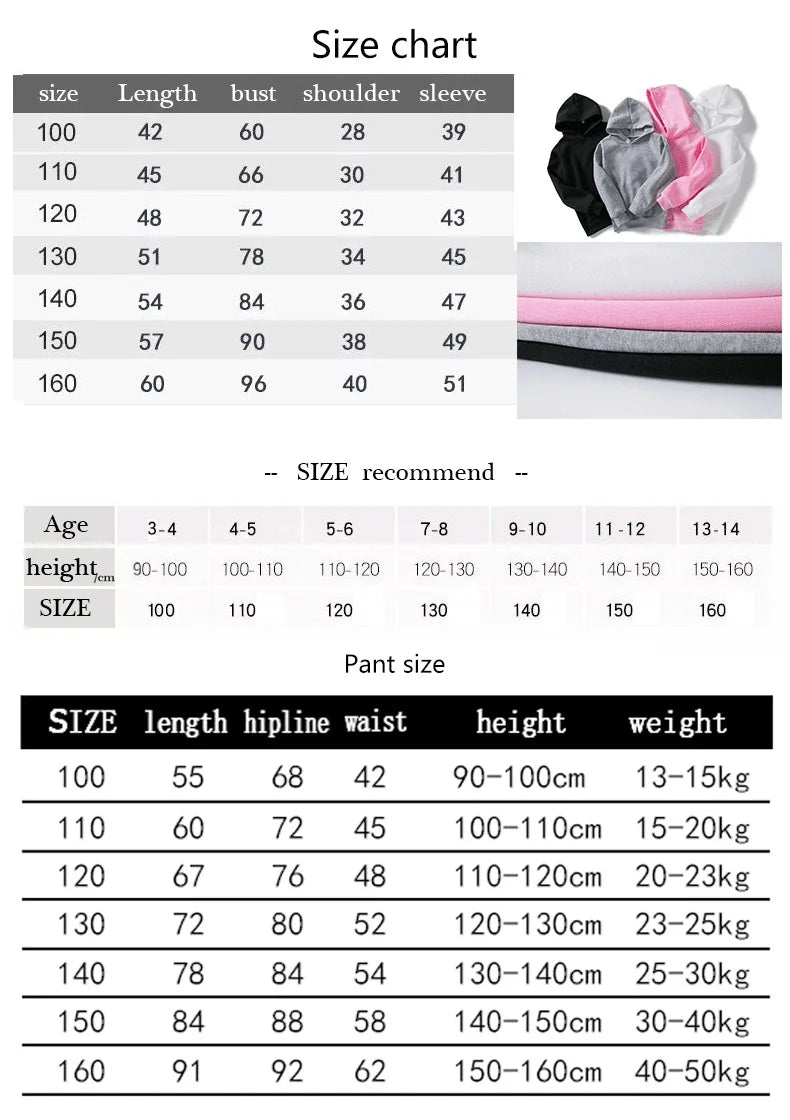 Kids Pullover Hoodie and Pants Tracksuit Set