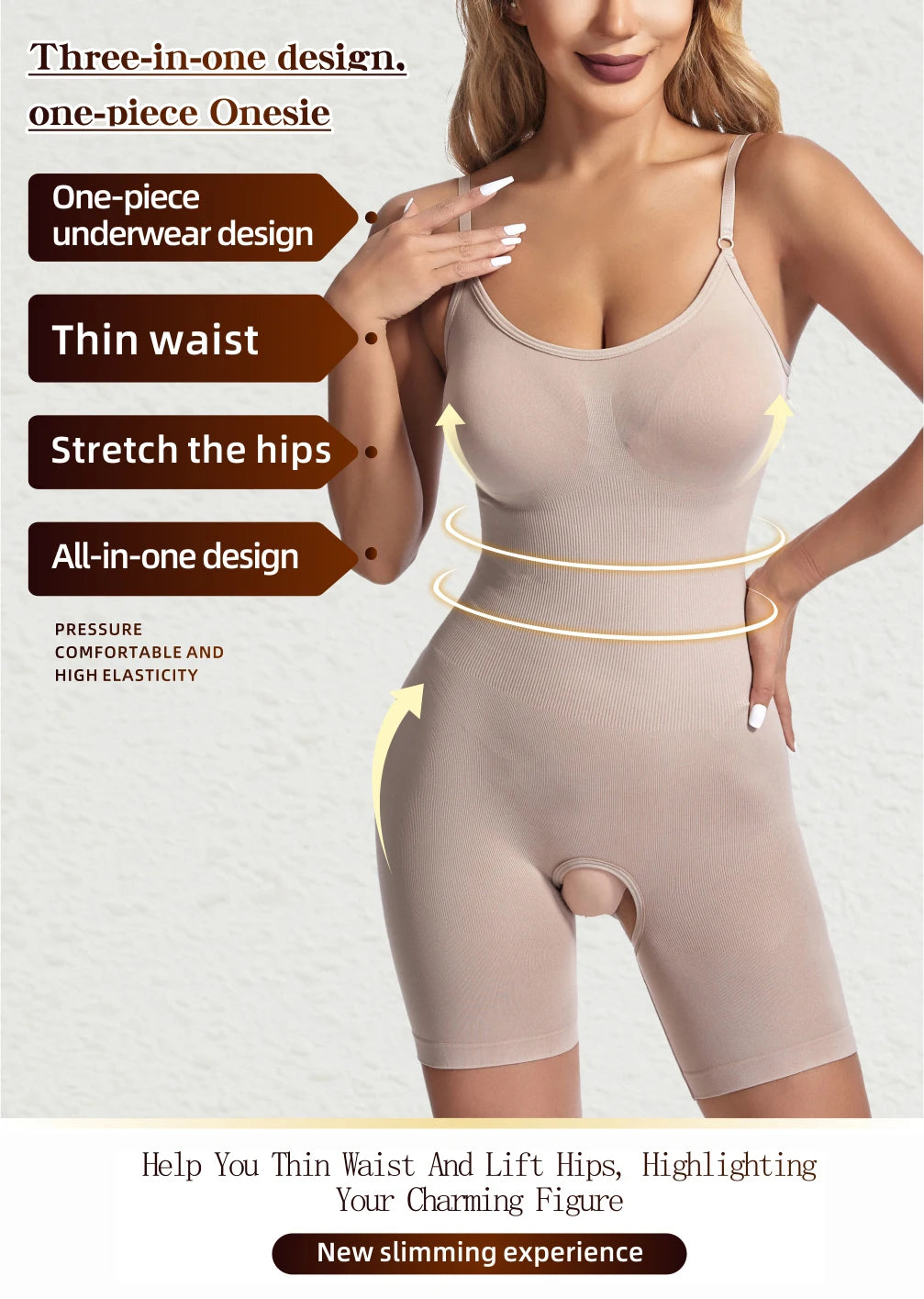 Women Seamless Compression Bodysuit Shapewear