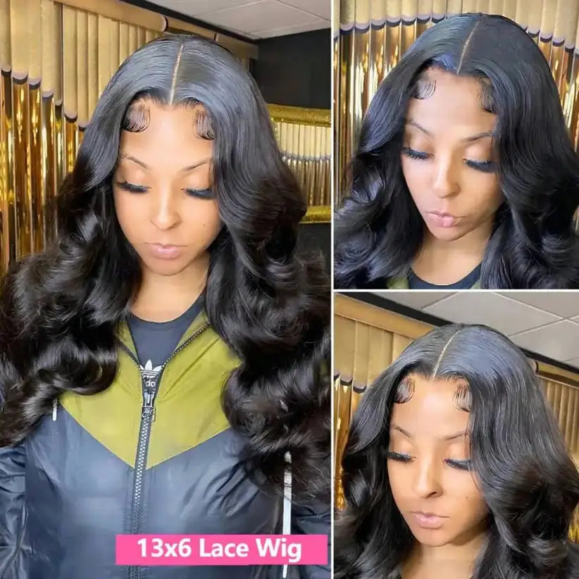 Natural Black Body Wave Lace Wig 40 42 Inches