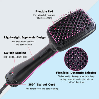 One Step Negative Ion Hair Dryer Brush and Curler