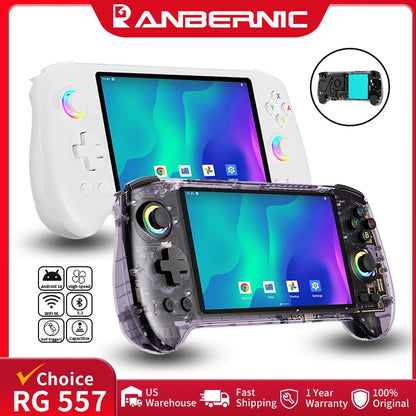 ANBERNIC RG557 Retro Handheld Game Console 5.48 Inch AMOLED