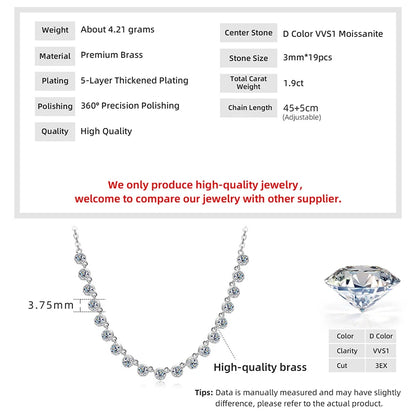 Moissanite Bubble-Style Necklace 3mm D VVS1 14K Gold Filled