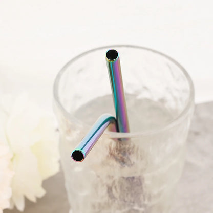 Colorful Metal Drinking Straws Set Stainless Steel