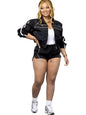 Women's Slim Sporty Tracksuit with Jacket and Shorts