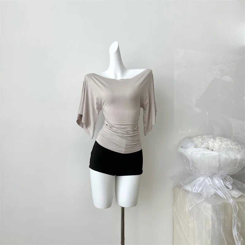 Women's High Stretch Flare Sleeve Slim T-Shirt