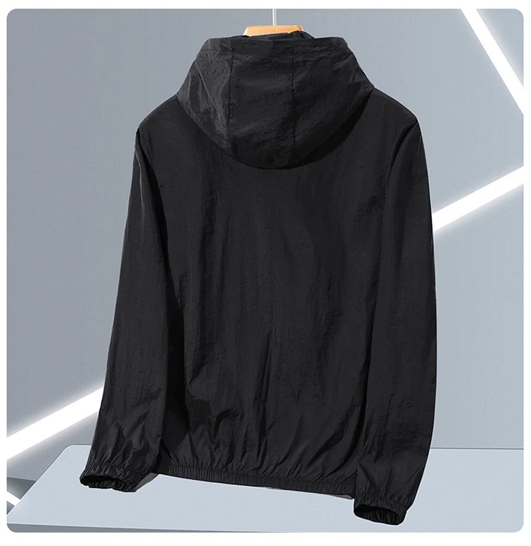 Men's Thin Ice Silk Hooded Sun Protection Jacket