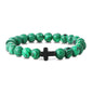 Natural Stone Wood Beads Rosary Bracelet for Meditation