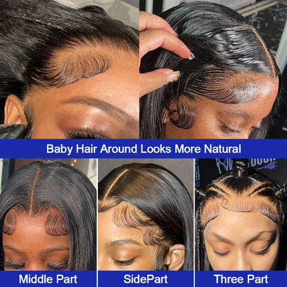 40 Inch Bone Straight Human Hair Wig Brazilian Lace Front Wig