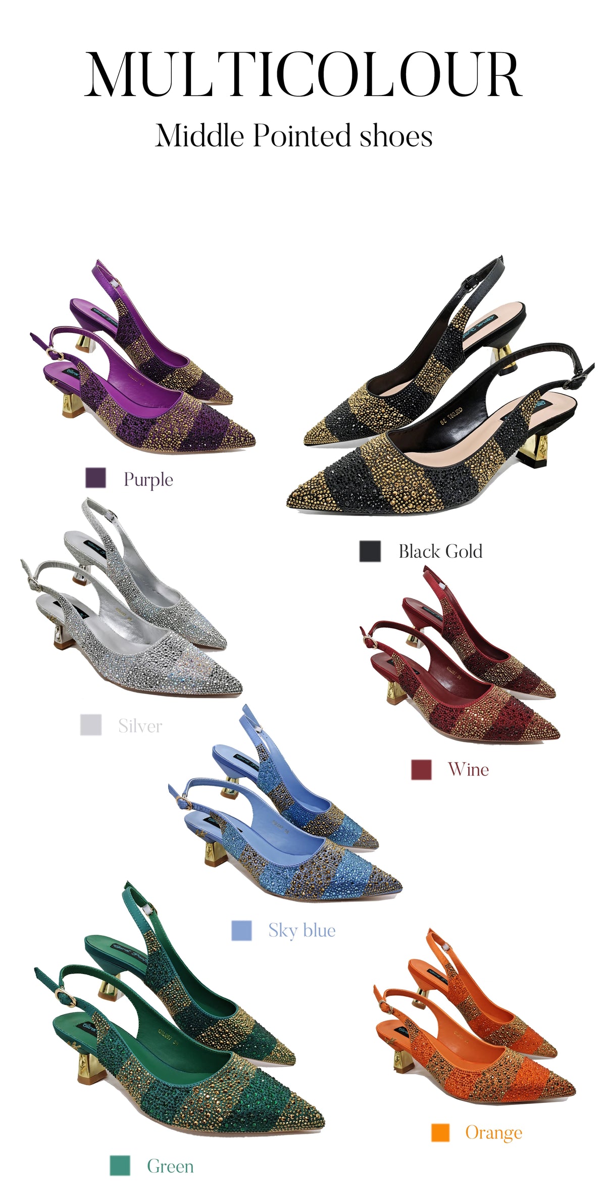 Italian Luxury Green Rhinestone Shoes and Bag Set