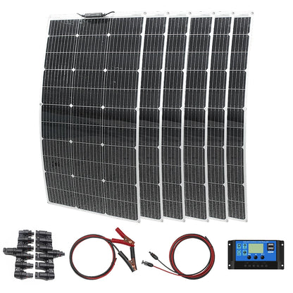 ASUNERGE 12V Flexible Monocrystalline Solar Panel 100W