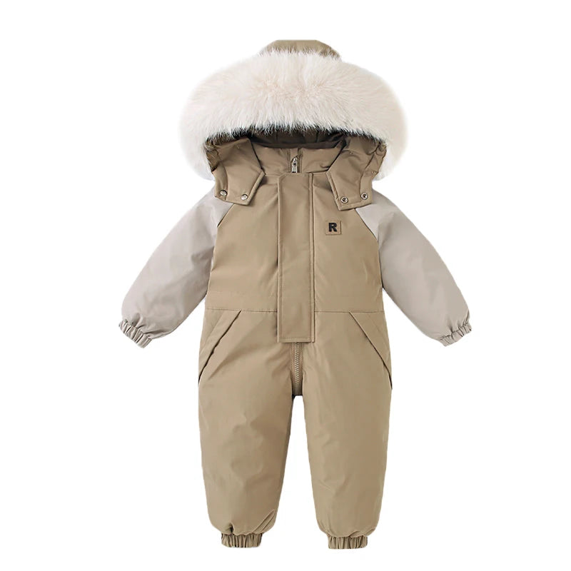 Children's Waterproof Hooded Ski Suit for Winter