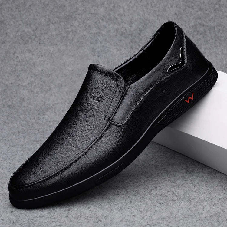CLOHOO Men's Leather Casual Loafers for Office