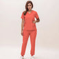Stretchy V-Neck Nurse Scrub Set Jogger Pants
