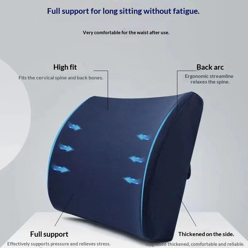 Memory Foam Lumbar Cushion for Office and Car Support