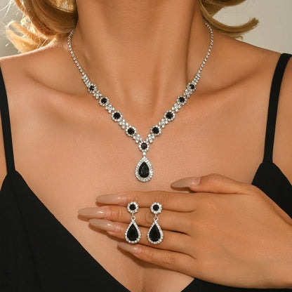 Water Drop Necklace and Earrings Set for Women