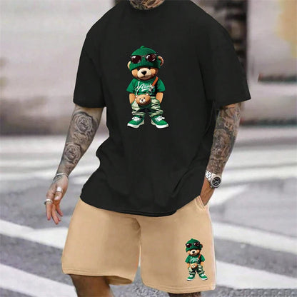 Men's Summer Loose Harajuku T-Shirt and Shorts Set