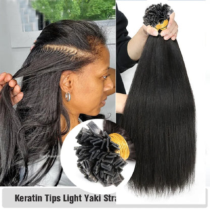 Light Yaki K Tip Human Hair Extensions 100g 100Pcs