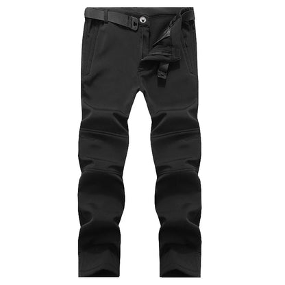 Men's Winter Soft Shell Hiking Pants with Fleece Lining
