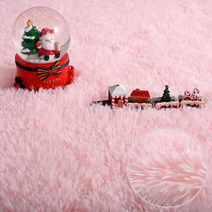 Round Plush Shag Carpet for Kids Room Decor