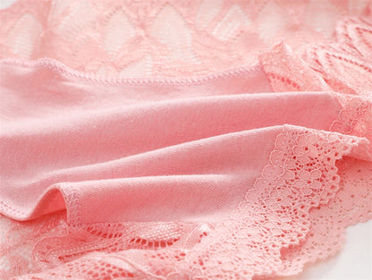 Lace Hollow Out Low-Waist Floral Briefs for Women