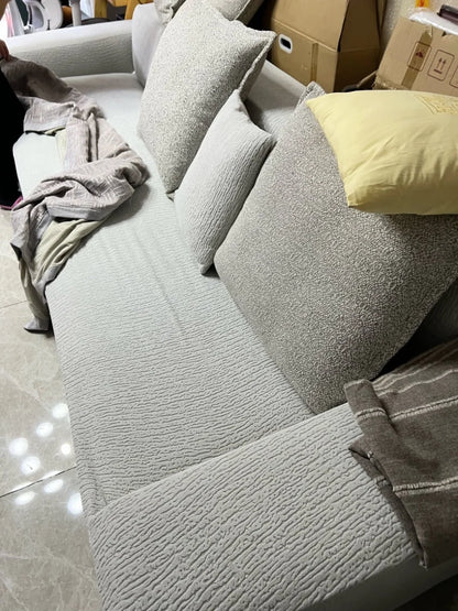 Jacquard Sofa Cover Thick Elastic for L-Shaped Sofa