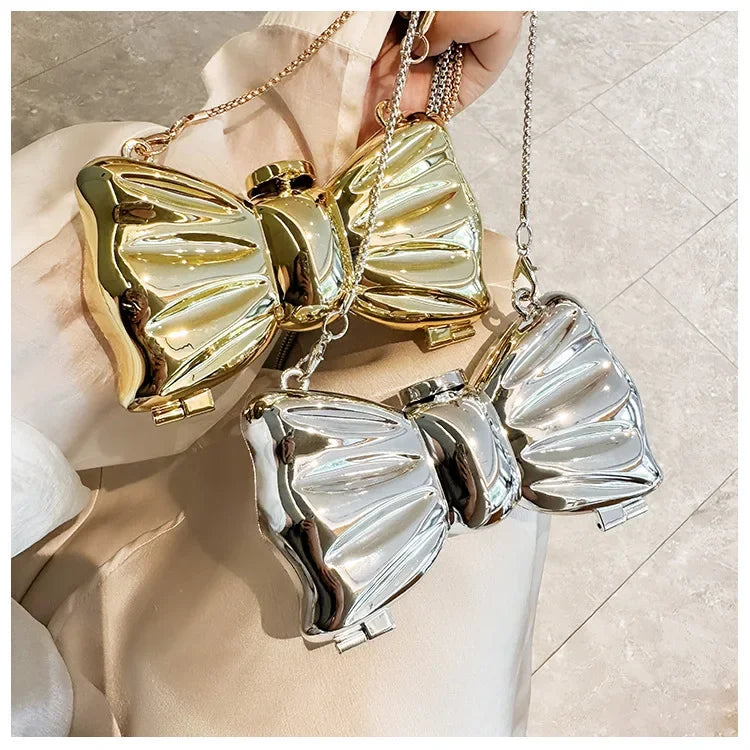 Golden Acrylic Round Clutch Purse for Parties