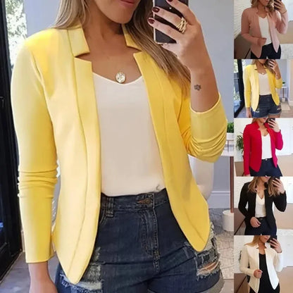 Women Blazer Jacket Long Sleeve Thin Coat
