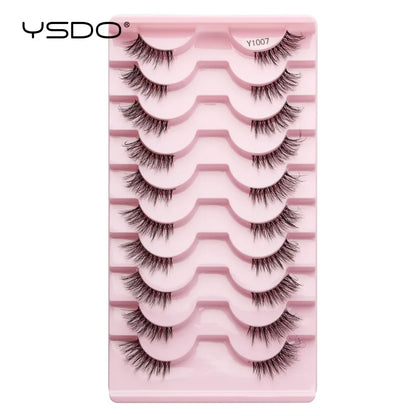 YSDO 5/10 Pairs Natural Soft Black Half Lashes