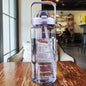 2 Liters Portable Plastic Travel Water Bottle with Straw