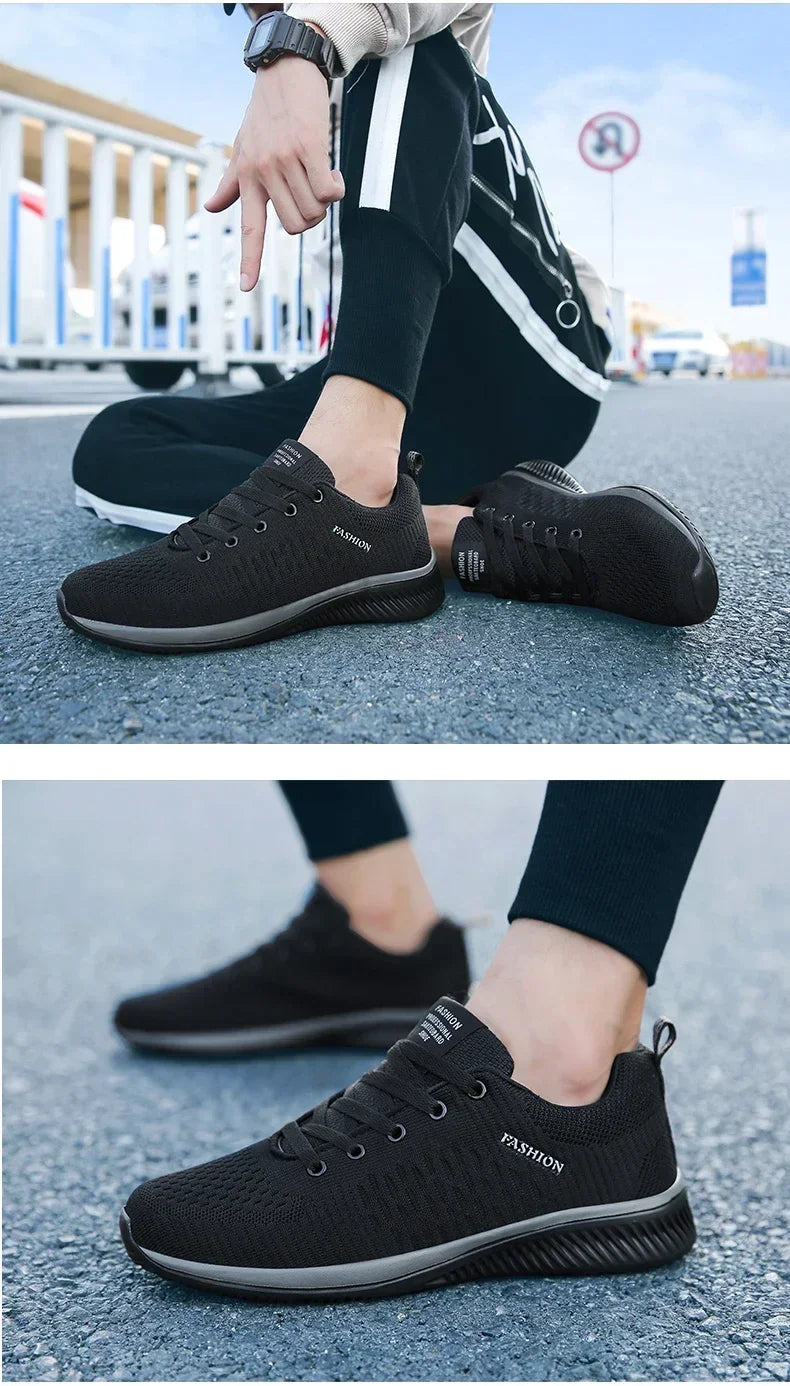 Men's Breathable Knit Running Sneakers Outdoor Gym Shoes