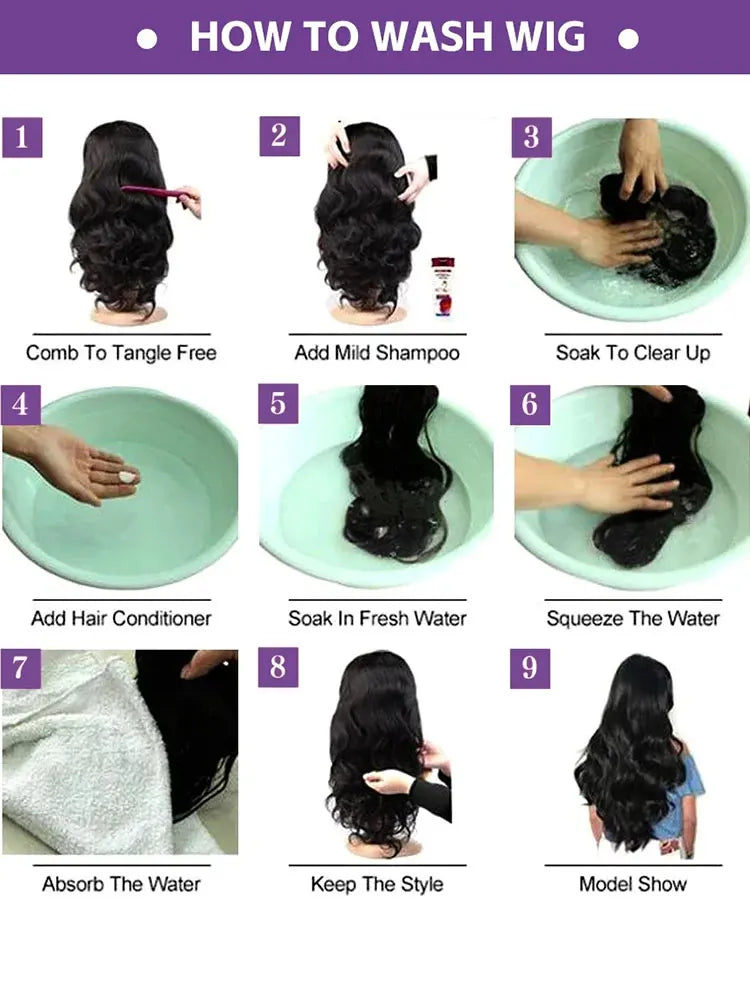 250% Density Deep Wave Lace Front Wig Natural Black